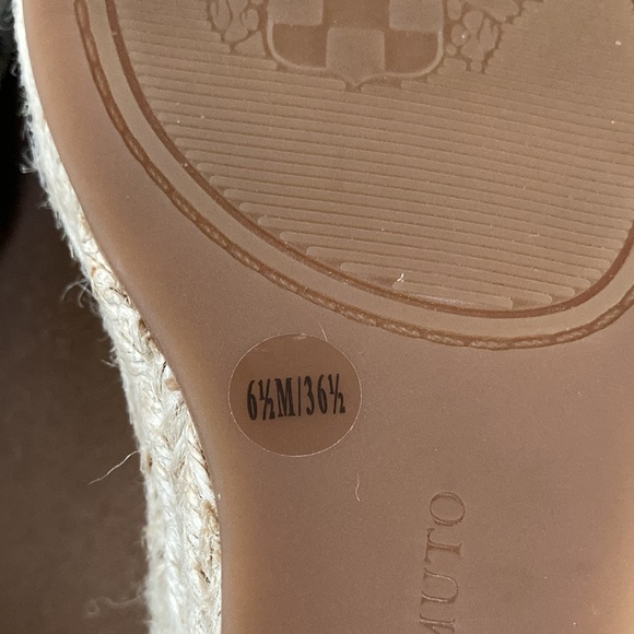Vince Camuto espidrelles sandals leather &  weave wedge new ! Size 6.5 - Picture 5 of 10